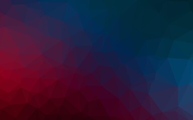 Dark Blue, Red vector abstract polygonal layout.