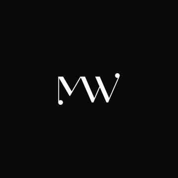 M W letter logo creative design on black color background. mw monogram