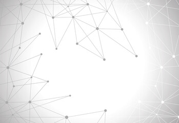 Network abstract connection isolated on gray background. Network technology background with dots and lines. Ai background. Modern abstract concept. Ai vector, network technology