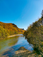 mountain river in autumn