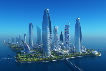 Naklejka premium The city of fantasy.