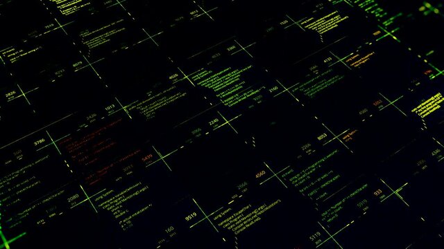 Hacker attack detected on black screen. Animation. Abstract computer screen with hacking programming code, seamless loop. concept of cyber crimes.