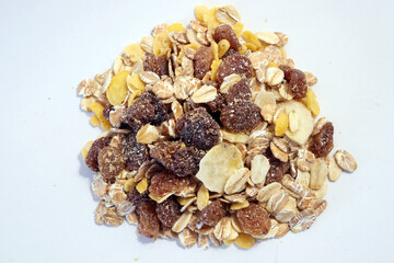 primer plano de montoncito de muesli