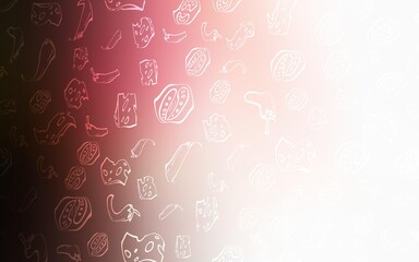 Light Pink, Red vector cover with cuisine gourmet.