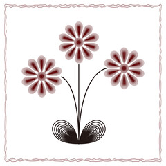 ボタニカル　シンプル　くるくる円で描いた植物