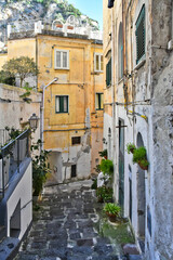 Fototapeta na wymiar A characteristic alley in Atrani, a Mediterranean village on the Amalfi coast, Italy.
