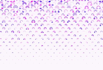 Light Pink, Blue vector background with rainbow symbols.