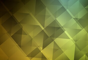 Dark Green, Yellow vector abstract polygonal template.