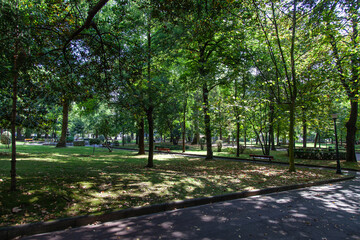 Vista de los jardines de la Misericordia de Bilbao