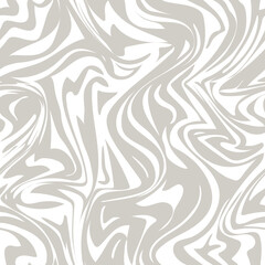 Abstract seamless pattern. Fluid monochrome texture. Background with liquid marble effect. Distorted blots stains. Creative design for prints. Repeating striped ripple tileable. Bold waves. Vector