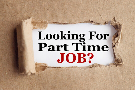 Recycled paper note pinned on cork board.Looking for Part-Time Job Message. Job Seeking Concept Image