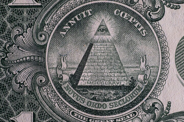 Fototapeta na wymiar The Eye of Providence on American Dollars bill