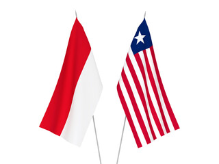 Liberia and Indonesia flags