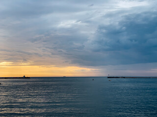 Obraz na płótnie Canvas Sea beach and sunset sky beautiful landscape