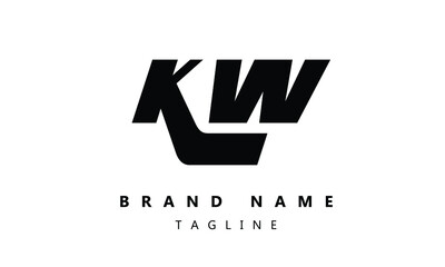 KW logo template monogram graphic symbol logotype vector illustration