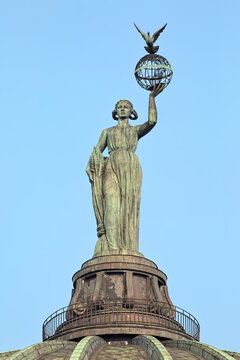 The Peace Sculpture On The Dome Of Planetarium In Volgograd, Russia. It Was Created In 1953. This Is The Last Work Of The Prominent Soviet Sculptor Vera Mukhina.