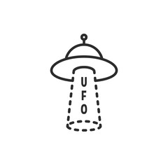 black thin line simple ufo logo