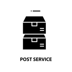 post service icon, black vector sign with editable strokes, concept illustration