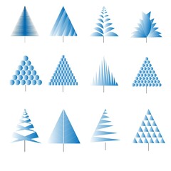 Obraz premium 12 of trees concept design set. trees icons set.