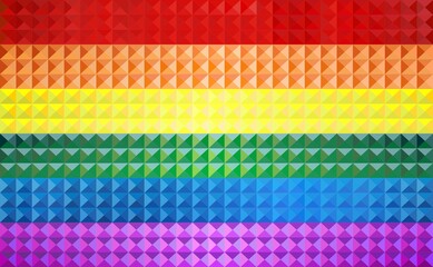 Geometric Gay pride flag - Illustration, Three dimensional rainbow flag