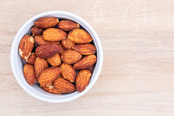 .Almond seeds for health on the table