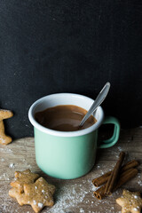 Christmas Drink Hot Chocolate With Gingerbread And Cinnamon