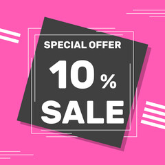 special offer 10% sale, social media banner template