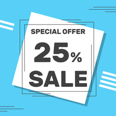 special offer 25% sale, social media banner template