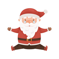 Cute cartoon Santa Claus character. Vector illustration.