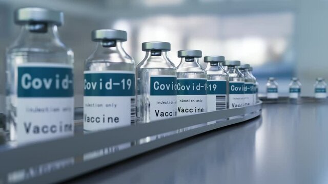 New coronavirus vaccine production line, large-scale pharmaceutical processing, prevention of the spread of Covid-19 infection