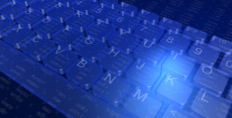 透明なキーボード、数字バック