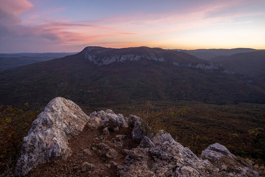 View of the Boyka mountain range in Crimea