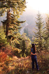 hiking in the mountains