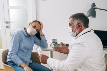 woman visiting doctor office