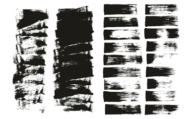 Flat Sponge Thin Artist Brush Short Background & Straight Lines Mix High Detail Abstract Vector Background Mix Set 