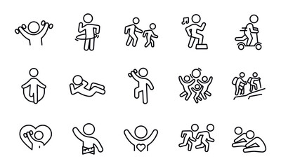 Childhood Fitness icons vector design 