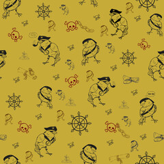 seamless illustration pirate theme for textile for packaging for background
