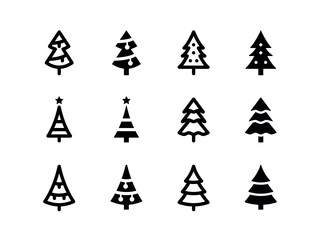 Simple Set of Vector Line and Glyph Icons Tree