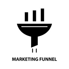 marketing funnel icon, black vector sign with editable strokes, concept illustration