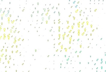 Light green, yellow vector texture with male, female icons.