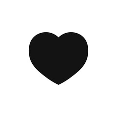 Heart icon, flat graphic design template, love sign, Valentines Day symbol, vector illustration