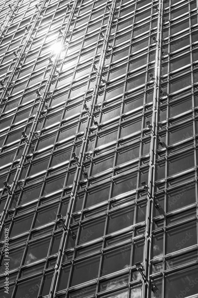 Aufkleber exterior of modern architecture. building abstract background
