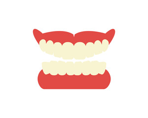 Vector illustration of dentures. Dentist. dental clinic.