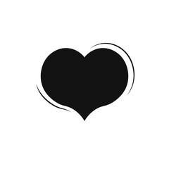 Heart icon, flat graphic design template, love sign, Valentines Day symbol, vector illustration