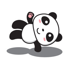 cute panda kawaii character style expressions
