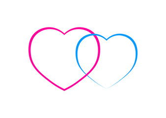 Heart icon, flat graphic design template, love sign, Valentines Day symbol, vector illustration