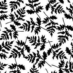 Seamless pattern branches with leaves design beautiful print with leaves for textile vector