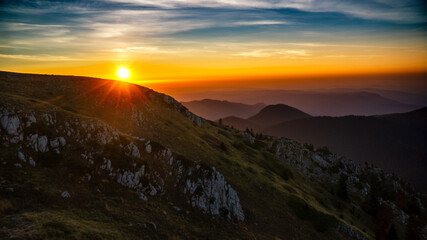 sunset on the mountain top-keltepe mountain in karabuk