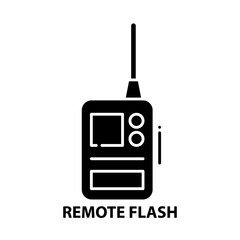 remote flash icon, black vector sign with editable strokes, concept illustration