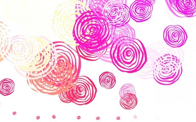 Light Pink, Yellow vector abstract design with roses.